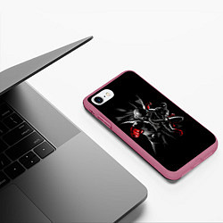 Чехол iPhone 7/8 матовый One Punch Man Saitama, цвет: 3D-малиновый — фото 2
