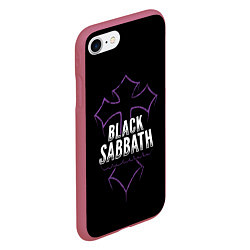 Чехол iPhone 7/8 матовый Black Sabbat Cross, цвет: 3D-малиновый — фото 2