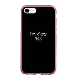Чехол iPhone 7/8 матовый Я в порядке 36,6, цвет: 3D-малиновый