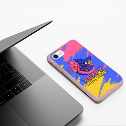 Чехол iPhone 7/8 матовый Huggy Wuggy and Kissy Missy Poppy Playtime, цвет: 3D-светло-розовый — фото 2
