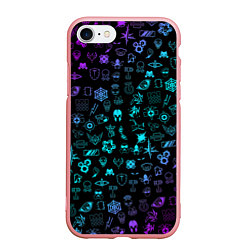 Чехол iPhone 7/8 матовый RAINBOW SIX SIEGE NEON PATTERN SYMBOL, цвет: 3D-баблгам