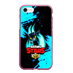 Чехол iPhone 7/8 матовый BRAWL STARS ЛЕТЯЩИЙ MECHA CROW, цвет: 3D-малиновый