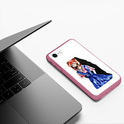 Чехол iPhone 7/8 матовый Аска красками, цвет: 3D-малиновый — фото 2