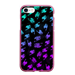 Чехол iPhone 7/8 матовый FAIRY TAIL NEON LOGO SYMBOL, цвет: 3D-малиновый