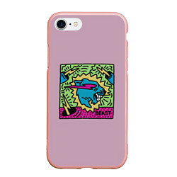 Чехол iPhone 7/8 матовый Mr Beast Drawing Full Print, цвет: 3D-светло-розовый
