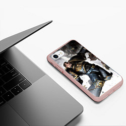 Чехол iPhone 7/8 матовый Космодесантник в деле Арт, цвет: 3D-светло-розовый — фото 2