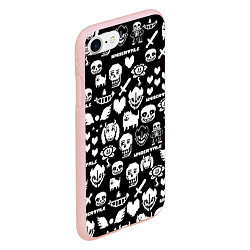 Чехол iPhone 7/8 матовый UNDERTALE PATTERN БЕЛЫЙ, цвет: 3D-светло-розовый — фото 2