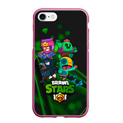 Чехол iPhone 7/8 матовый BRAWL STARS КОМПАНИЯ ИГРА, цвет: 3D-малиновый