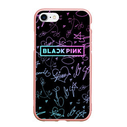 Чехол iPhone 7/8 матовый NEON BLACKPINK АВТОГРАФЫ