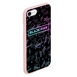 Чехол iPhone 7/8 матовый NEON BLACKPINK АВТОГРАФЫ, цвет: 3D-светло-розовый — фото 2
