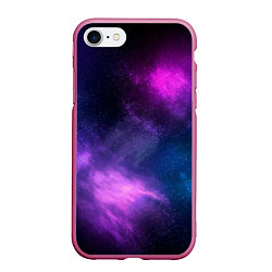 Чехол iPhone 7/8 матовый Космос Galaxy, цвет: 3D-малиновый