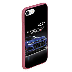 Чехол iPhone 7/8 матовый Chevrolet Camaro ZL1 Motorsport, цвет: 3D-малиновый — фото 2