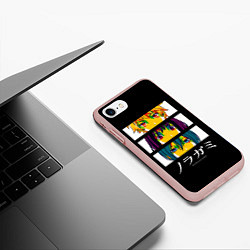 Чехол iPhone 7/8 матовый Юкине, Ики и Ято - Noragami, цвет: 3D-светло-розовый — фото 2