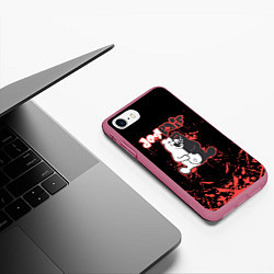 Чехол iPhone 7/8 матовый Monokuma monomi, цвет: 3D-малиновый — фото 2