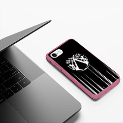 Чехол iPhone 7/8 матовый Assassins creed ассасина, цвет: 3D-малиновый — фото 2