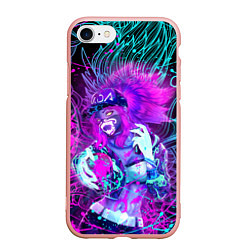 Чехол iPhone 7/8 матовый KDA NEON DRAGON LEAGUE OF LEGENDS, НЕОНОВЫЕ БРЫЗГИ, цвет: 3D-светло-розовый