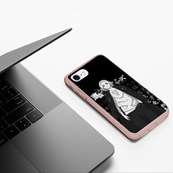 Чехол iPhone 7/8 матовый MICKEY TOKYO REVENGERS ЧЁРНО БЕЛЫЙ, цвет: 3D-светло-розовый — фото 2