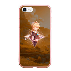 Чехол iPhone 7/8 матовый Итэр Aether в примогеме, Genshin Impact Геншин имп, цвет: 3D-светло-розовый