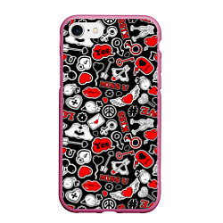 Чехол iPhone 7/8 матовый Влюблённость Love, цвет: 3D-малиновый