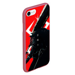 Чехол iPhone 7/8 матовый BERSERK - БЕРСЕРК, цвет: 3D-малиновый — фото 2