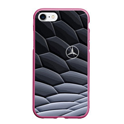 Чехол iPhone 7/8 матовый Mercedes Benz pattern, цвет: 3D-малиновый