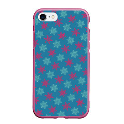 Чехол iPhone 7/8 матовый Christmas Pattern New, цвет: 3D-малиновый