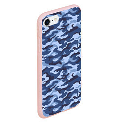 Чехол iPhone 7/8 матовый Синий Камуфляж Camouflage, цвет: 3D-светло-розовый — фото 2