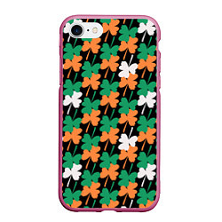 Чехол iPhone 7/8 матовый Клевер в цветах Ирландского флага паттерн