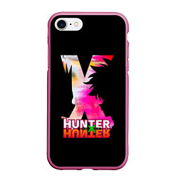 Чехол iPhone 7/8 матовый Hunter x Hunter - Гон x Киллуа, цвет: 3D-малиновый