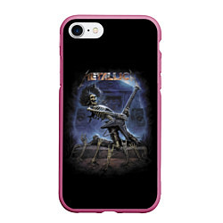 Чехол iPhone 7/8 матовый Metallica - thrash metal! Hard rock!, цвет: 3D-малиновый