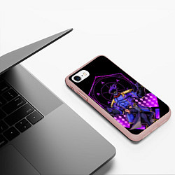 Чехол iPhone 7/8 матовый Джотаро Куджо и платиновая звезда, цвет: 3D-светло-розовый — фото 2