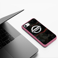 Чехол iPhone 7/8 матовый Nissan xtrail, цвет: 3D-малиновый — фото 2