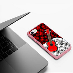 Чехол iPhone 7/8 матовый Гитара Розы Контраст, цвет: 3D-баблгам — фото 2