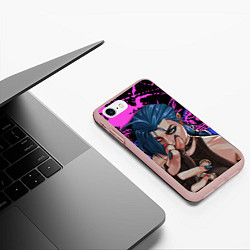 Чехол iPhone 7/8 матовый Arcane League Of Legends JINX ПАУДЕР, цвет: 3D-светло-розовый — фото 2