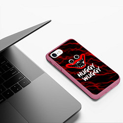 Чехол iPhone 7/8 матовый Huggy Wuggy гроза, цвет: 3D-малиновый — фото 2