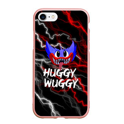 Чехол iPhone 7/8 матовый Huggy Wuggy - Молния с грозой, цвет: 3D-светло-розовый