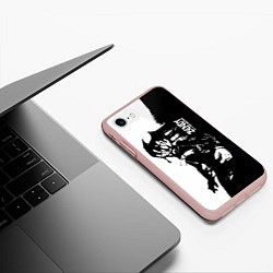 Чехол iPhone 7/8 матовый Bendy and the Ink Machine ЧБ, цвет: 3D-светло-розовый — фото 2