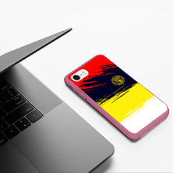 Чехол iPhone 7/8 матовый Кобра кай Cobra Kai спина, цвет: 3D-малиновый — фото 2
