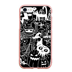 Чехол iPhone 7/8 матовый Monster & Cat, цвет: 3D-светло-розовый