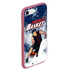 Чехол iPhone 7/8 матовый Kuroko no Basuke, Aomine Daiki Дайки Аомине, цвет: 3D-малиновый — фото 2