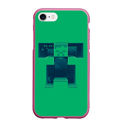 Чехол iPhone 7/8 матовый Побег от криперов, цвет: 3D-малиновый