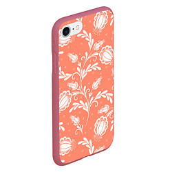 Чехол iPhone 7/8 матовый Красочный ЦвеТочный Узор, цвет: 3D-малиновый — фото 2