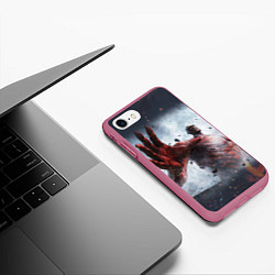 Чехол iPhone 7/8 матовый Titan Attack on Titan, цвет: 3D-малиновый — фото 2