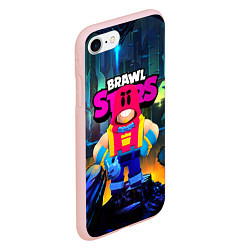 Чехол iPhone 7/8 матовый GROM SPACE BRAWL STARS, цвет: 3D-светло-розовый — фото 2