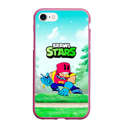 Чехол iPhone 7/8 матовый GROM ART BRAWL STARS ART, цвет: 3D-малиновый