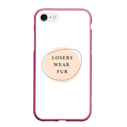 Чехол iPhone 7/8 матовый Losers wear fur, цвет: 3D-малиновый