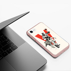 Чехол iPhone 7/8 матовый Биг Босс с волком, цвет: 3D-светло-розовый — фото 2