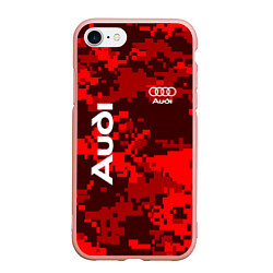 Чехол iPhone 7/8 матовый Audi Pixel, цвет: 3D-светло-розовый