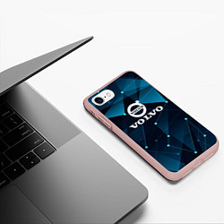 Чехол iPhone 7/8 матовый Volvo - Geometry, цвет: 3D-светло-розовый — фото 2