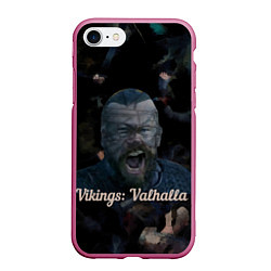 Чехол iPhone 7/8 матовый Викинги: Вальхалла, цвет: 3D-малиновый